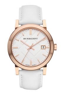Burberry Check Stamped Round Dial Watch