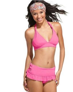 Coco Rave Pink Float Skirted Halter Bikini Set M Medium 34 36D New