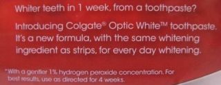 YOU WILL RECEIVE Two Tubes of Colgate Optic Whitening Toothpaste, 5