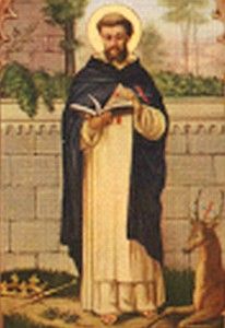 jpg detail of an antique holy card of Saint Felix of Valois; thanks
