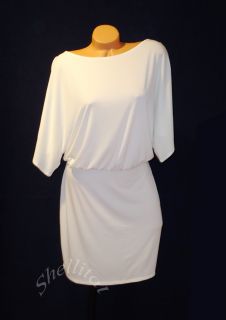  69 Matte Jersey Cold Shoulder Blouson Dress Coconut Milk XL