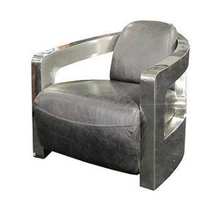 Sinclair Club Chair with Metal Arm Old Saddle Black Office Living Room