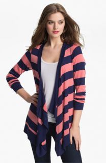 Olivia Moon Asymmetrical Stripe Cardigan