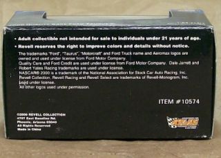  Ford Taurus 2000 NASCAR Adult Collectible COA Revell with Clear
