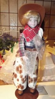 Avon Fine Collectible Childhood Dreams Porcelain Doll Cowboy Howdy