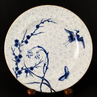 Antique 19C. Royal Worcester Chinoiserie Porcelain Asian Bird Plates