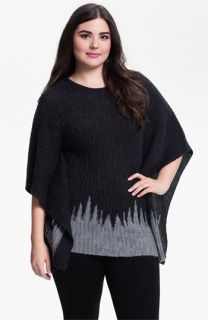 Karen Kane Zigzag Poncho Sweater (Plus)
