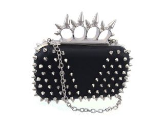 this sassy clutch purse features chrome plated 1 4 inch conical spikes