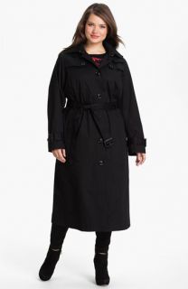 London Fog Long Trench Raincoat with Liner (Plus) (Online Exclusive)