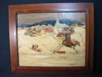 1936 Lucien Lacasse Clarence Gagnon Quebec Peribonka Oil Painting 12 x