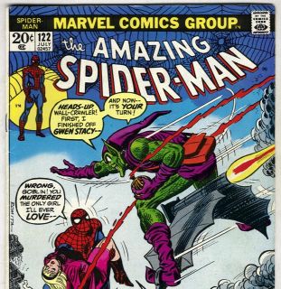 The Amazing Spider Man 122 Death of Green Goblin from July 1973 in VG