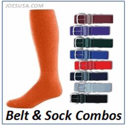 Joes USA Baseball Socks Baseball Belt Combo 2 Pair Socks 1 Belt