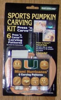  Hurricanes Pumpkin Carving Kit with Stencils New 
