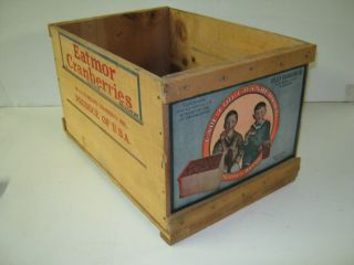  Wood Cranberry Box Crate Suitsus Colley Label Boston MA Boys Kids farm