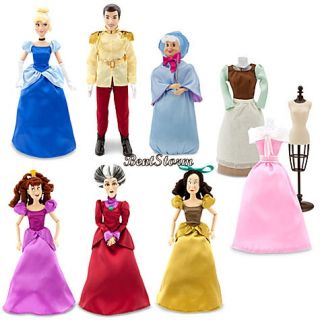  Deluxe Cinderella Doll Set Prince Stepmother Stepsisters