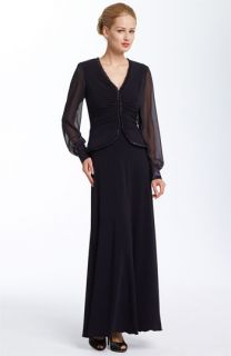 Patra Illusion Sleeve Jersey Gown