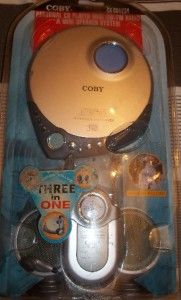 NWT Coby 3 In 1 CD Player Headphones AM FM Radio Mini Stereo Speaker