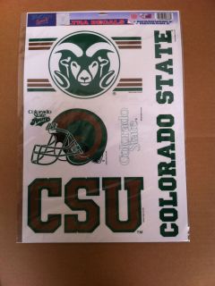 Colorado State University Rams 11x17 Decal Sticker Sheet