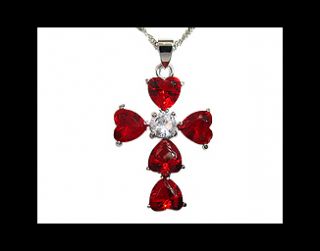 Gift Lady Ruby White Gold GP Pendant Necklace Fashion Jewelry Neck