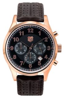 Andrew Marc Watches Club Blazer Chronograph Leather Strap Watch
