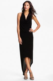 Laundry by Shelli Segal High/Low Glitter Jersey Halter Gown