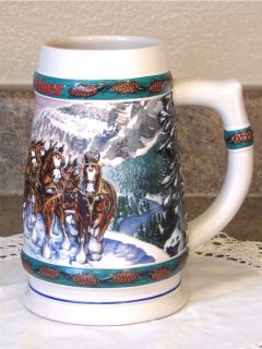 1993 Budweiser Beer Holiday Stein Collection Special Delivery Anheuser