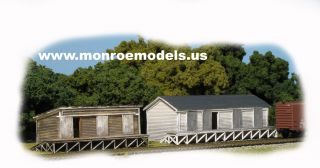 2pk Track Side Freight Houses Z scale laser cut kit Monroe Models