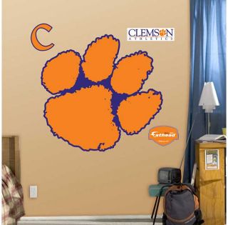 New NCAA Clemson Tigers Large Wall Accent Orange Paw Print Logo Decor
