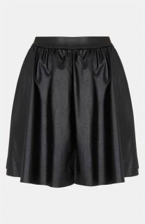 Topshop Faux Leather Skater Skirt (Petite)