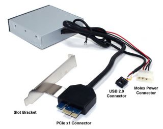 Front Panel 4 Port USB 3.0 to PCI E PCIex1 + 2.0 Card Reader