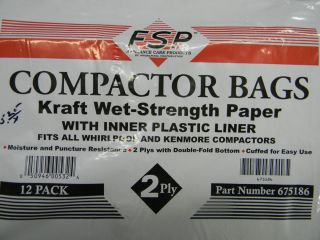 675186 Whirlpool Trash Compactor Bags 12pk Paper  KitchenAid Jenn