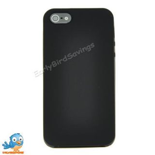 Black Solid Color Soft Silicone Case Cover Skin for iPhone 5