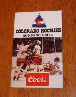 Colorado Rockies Pocket Schedule 1979 80 NHL