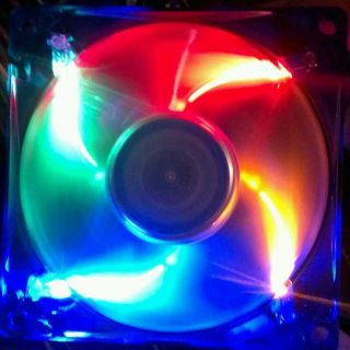  8cm Multi Color 4 LED Computer Case Fan RPM Speed Controller