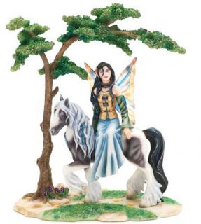 New Jacqueline Collen Tarroly Fairy Figurine Pony Horse Tree