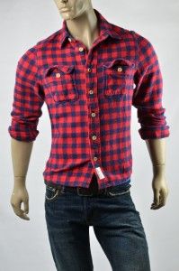 Mens Abercrombie Fitch A F Mount Colvin Flannel Shirt Size M Muscle T
