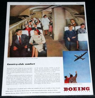  Print Ad Boeing Stratocruiser Country Club Airline Comfort