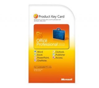 Microsoft Office 2010 Professional Product KeyCard —