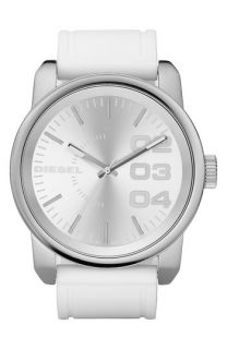 DIESEL® Large Round Silicone Strap Watch