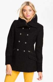 Buffalo by David Bitton Double Breasted Textured Peacoat
