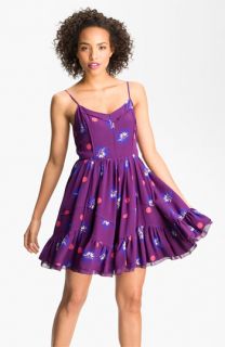 Juicy Couture Polka Dot Silk Ruffle Dress