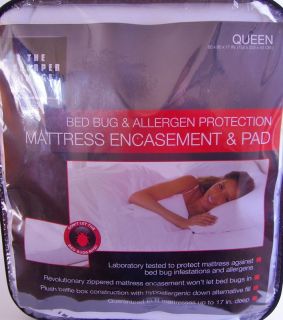 Sharper Image Bed Bug Free Queen Mattress Pad New