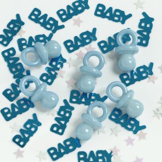 Its A Boy Pacifiers Confetti Table Sprinkles Baby Shower