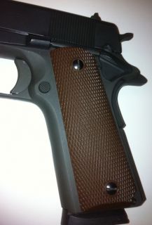 Colt 1911 Grips Colt 45 Brown Rubber Checkered