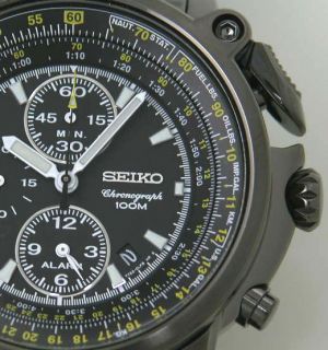 New Seiko Pro Aviation Alarm Chrono Mens Watch SNAB69P1
