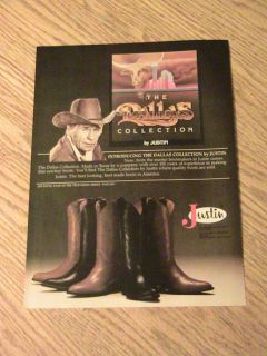 Jim Davis Advertisement Justin Boots Ad Dallas Collection Texas Man