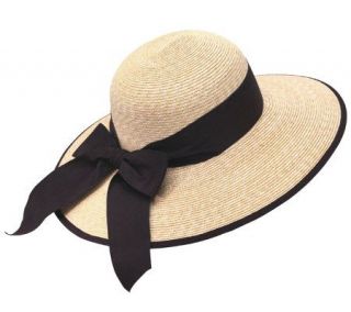 San Diego Hat Co. Womens Fine Straw Hat w/Large Brim & Ribbon
