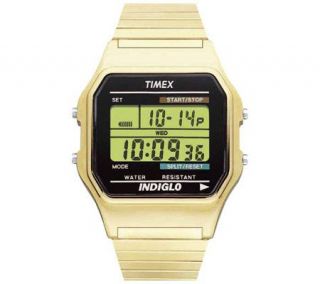 Timex Mens Digital Goldtone Expansion Band Bracelet Watch   J109010