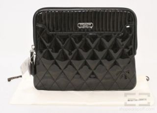 Coach Black Poppy Quilted iPad Kindle Universal Sleeve Case New