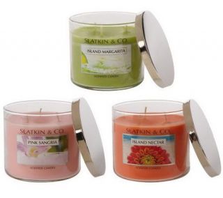   Co. Set of 3 Spring Scented Triple Wick 14.5oz. Candles —